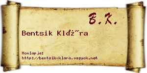 Bentsik Klára névjegykártya